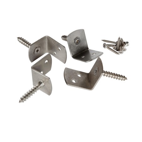 SET OF 4 STAINLESS STEEL FIXING BRACKETS